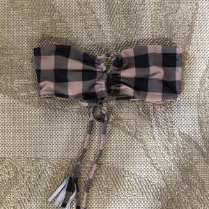 ACACIA Strapless Plaid swim top